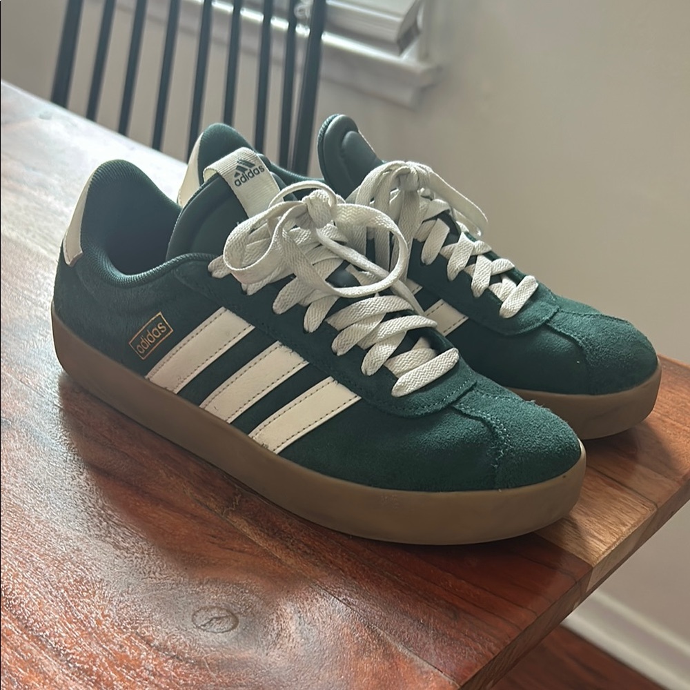 Adidas Green and White Sneakers Classic Style